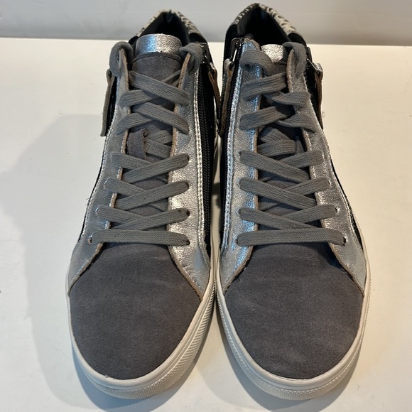 Blondo - high top low wedge sneakers women’s shoes size 7.5 Black/gray color - Picture 6 of 15